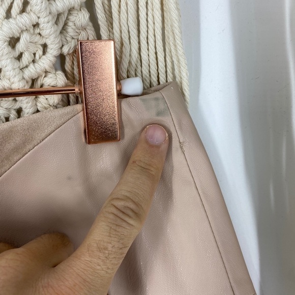Zara Faux Leather Chevron Suede 70s Mini Skirt - Picture 5 of 6